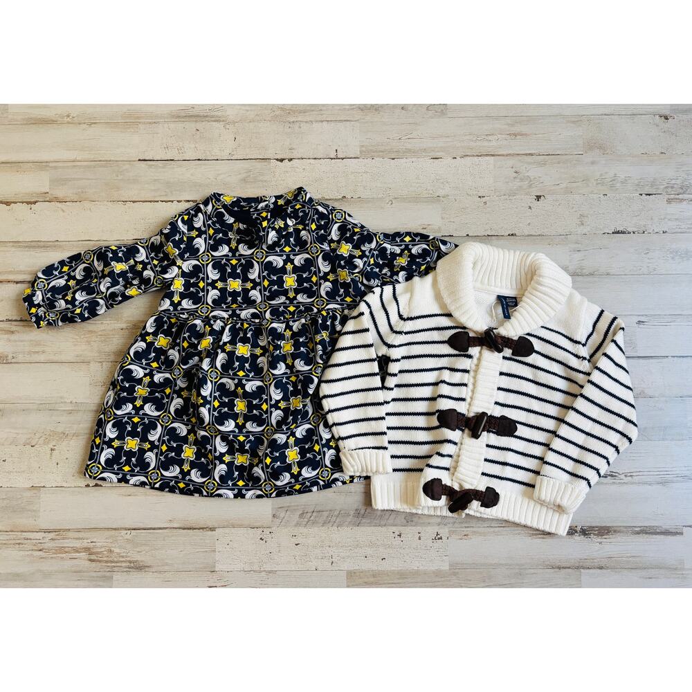 Adorable Janie & Jack Dress and Cardigan Set sz 12-18m NWOT